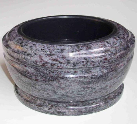 Granite grave bowl Exclusiv-grande 33 cm – granite selection reddish-grey, blue-grey-black-reddish-brown, black, polished & dignified