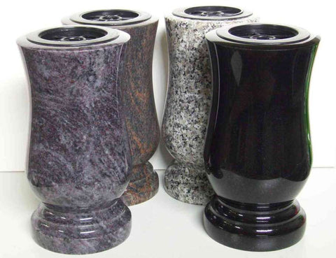 Grabvase Taille-exclusiv aus Granit – groß-zylindrisch, verschiedene Farben