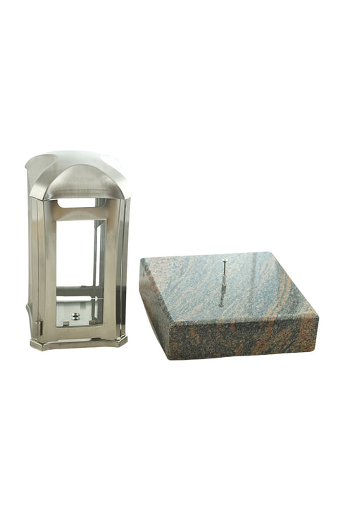 Grablampe Venezia aus Edelstahl mit Granitsockel - 13 Farben