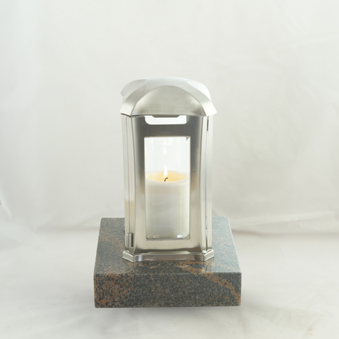 Grave lamp Venezia made of stainless steel with granite base - 13 colors