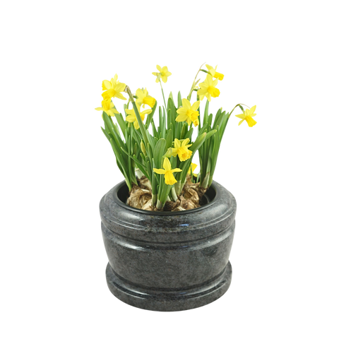 Granite grave bowl exclusive 24 cm – granite selection reddish-grey, blue-grey-black-reddish-brown, black, polished & dignified