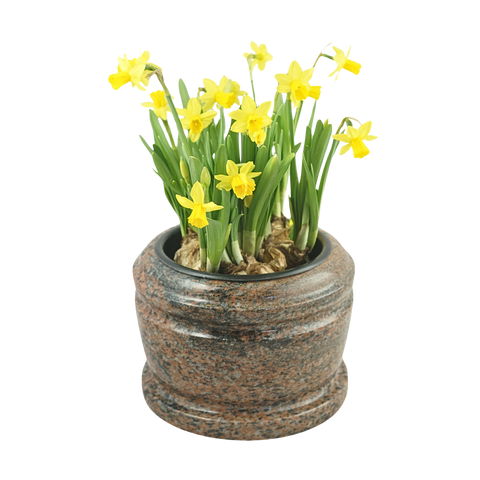Granit-Grabschale Exclusiv 24 cm – Granit-Auswahl rötlich-grau, blaugrau-schwarz-rotbraun, schwarz, poliert & würdevoll