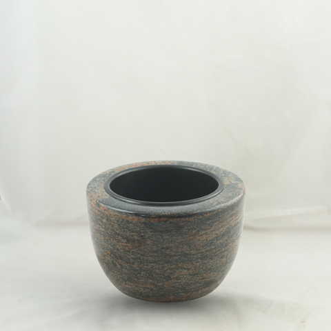 Granit-Grabschale Modern 24 cm – Granit-Auswahl rötlich-grau, blaugrau-schwarz-rotbraun, schwarz, poliert & würdevoll