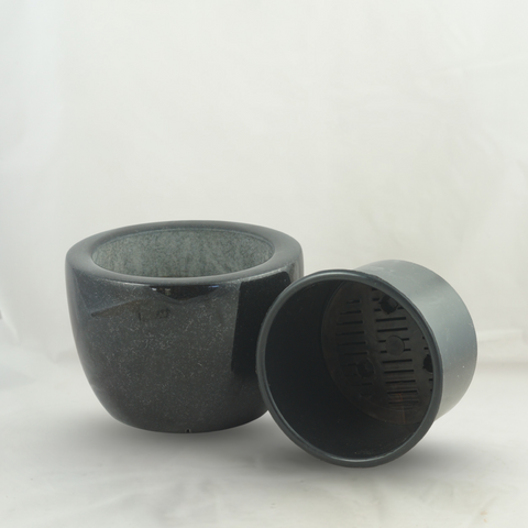 Granite grave bowl Modern 24 cm – Granite selection reddish-grey, blue-grey-black-reddish-brown, black, polished & dignified