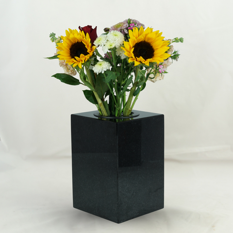 Grave vase Cube-XL made of granite – cubic, various colors
