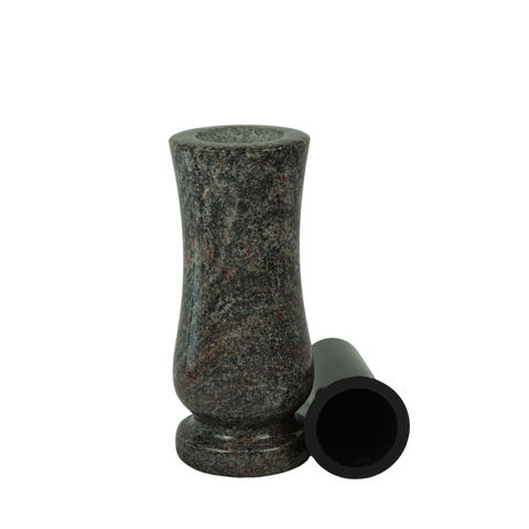 Grave vase Taille-medium made of granite – slim-cylindrical, various colors