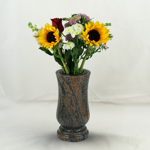 Grave vase Taille-exclusive made of granite – large-cylindrical, various colors