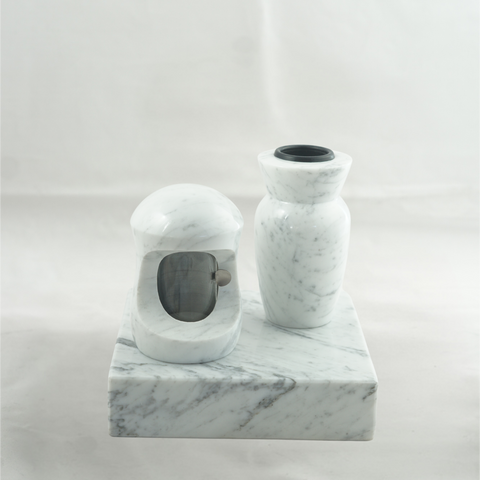 Set "petit" Carrara Marmor mit Sockel