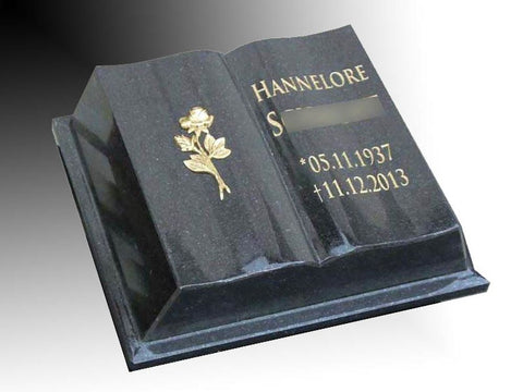 Liegestein "offenes Buch mit Einband"