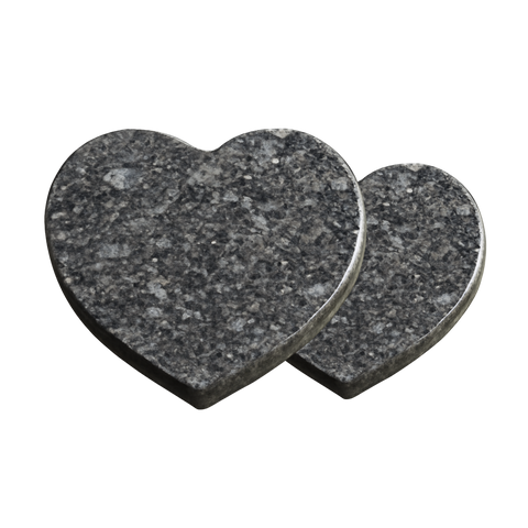 Doppeltes Herz aus Granit verschiedene Granitsorten