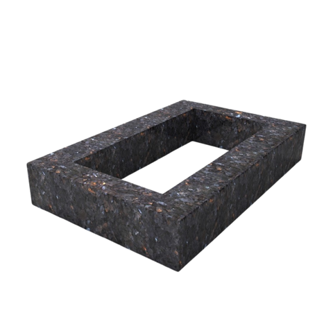 Granit-Grabeinfassung Labrador – dunkelblau-schwarz schimmernd (flexible Längen)