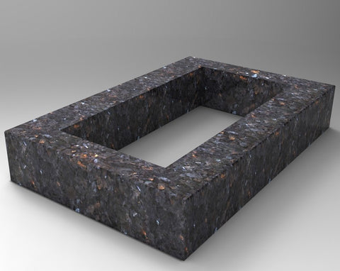 Granit-Grabeinfassung Labrador – dunkelblau-schwarz schimmernd (flexible Längen)