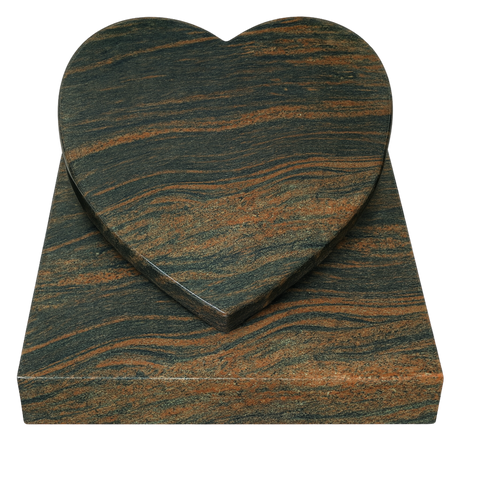 Herz auf Sockelplatte aus Granit verschiedene Granitsorten