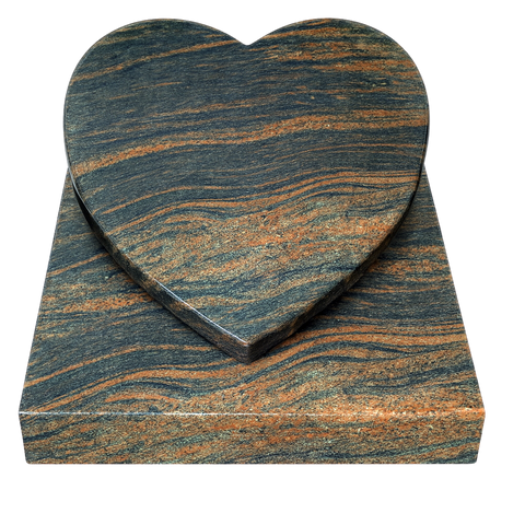 Heart on a granite base plate, various types of granite