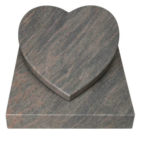 Herz auf Sockelplatte aus Granit verschiedene Granitsorten