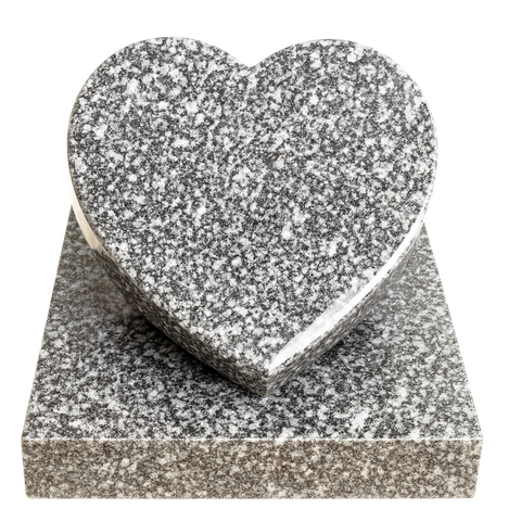 Heart on a granite base plate, various types of granite