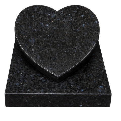 Herz auf Sockelplatte aus Granit verschiedene Granitsorten
