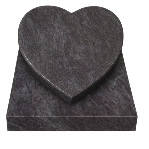 Herz auf Sockelplatte aus Granit verschiedene Granitsorten