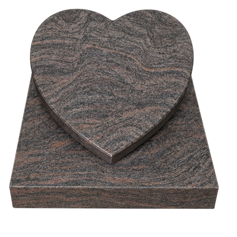 Herz auf Sockelplatte aus Granit verschiedene Granitsorten