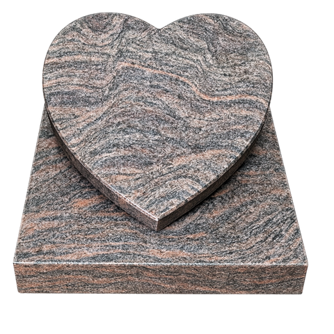 Heart on a granite base plate, various types of granite
