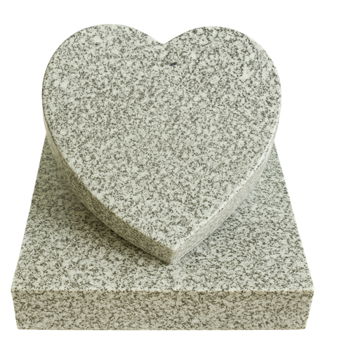 Heart on a granite base plate, various types of granite
