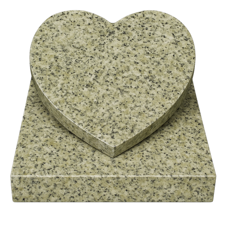 Heart on a granite base plate, various types of granite