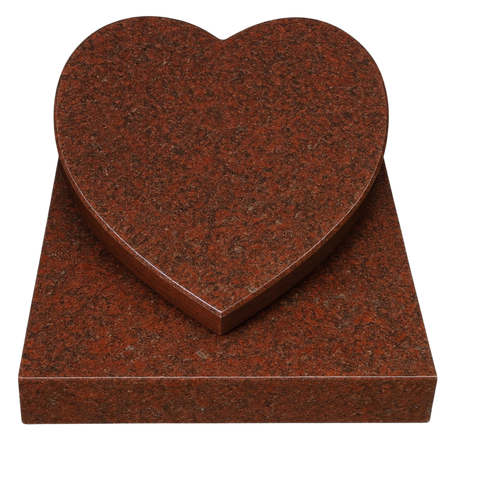Herz auf Sockelplatte aus Granit verschiedene Granitsorten