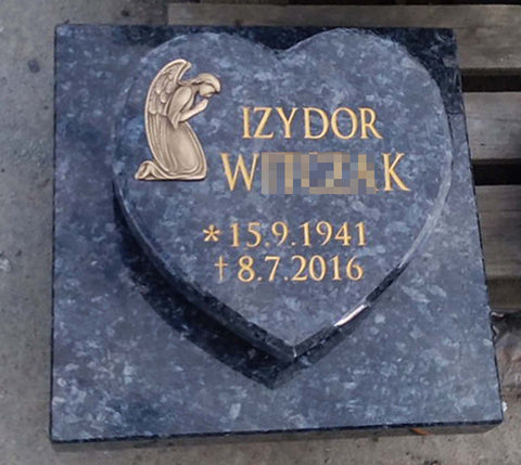 Heart on a granite base plate, various types of granite
