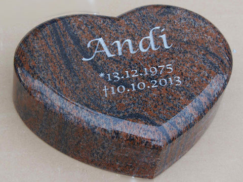 Heart plate made of granite various types of granite