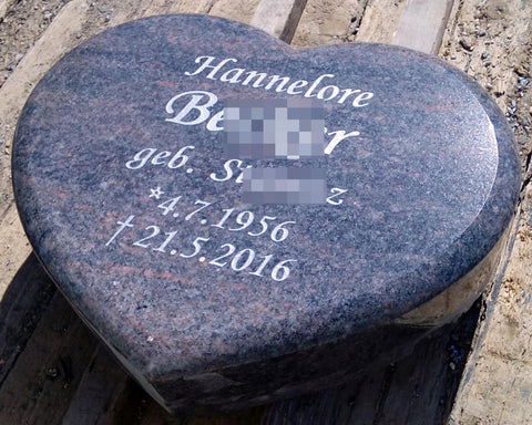 Herzplatte aus Granit verschiedene Granitsorten