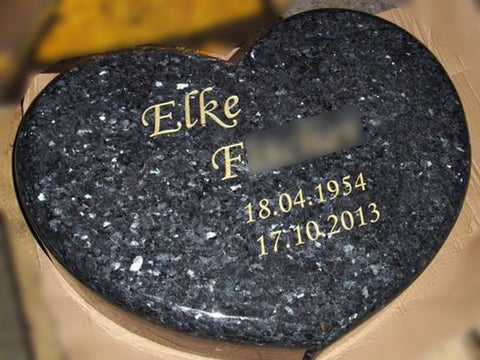 Heart plate made of granite various types of granite