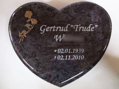 Heart plate made of granite various types of granite