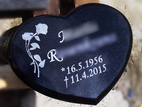 Heart plate made of granite various types of granite