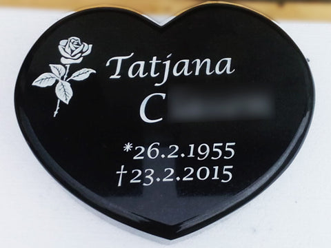 Heart plate made of granite various types of granite