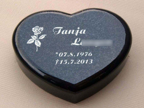 Heart plate made of granite various types of granite