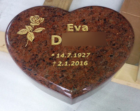 Heart plate made of granite various types of granite
