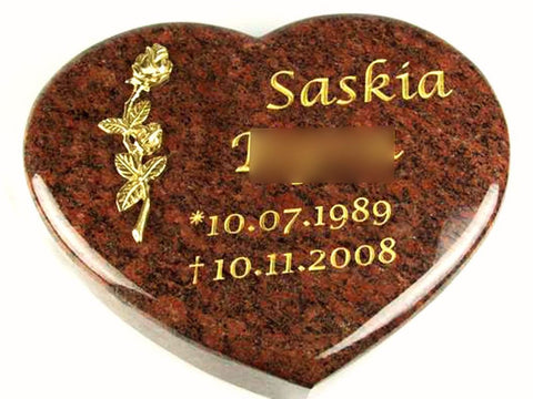 Heart plate made of granite various types of granite