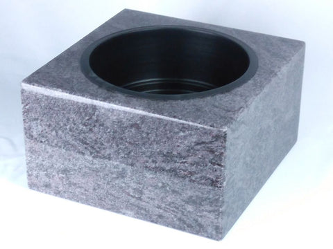 Granit-Grabschale Karree 30 cm – poliert & würdevoll