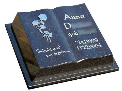 Liegestein "offenes Buch mit Einband"