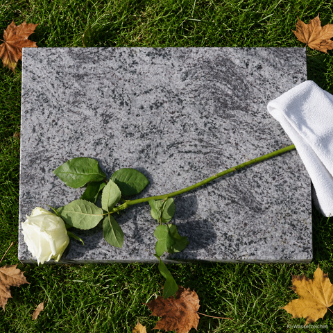 Granit vor dem Winter reinigen: Grabstein, Grabplatte und Grabschmuck richtig pflegen
