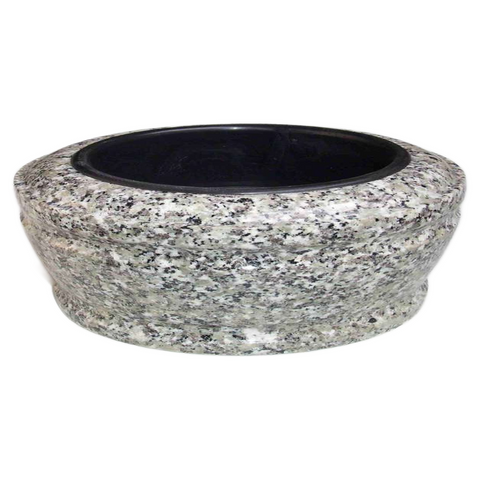Granite grave bowl Exclusiv-grande 50 cm – granite selection white-beige-grey-brownish, reddish-grey, blue-grey-black-reddish-brown, black, polished &amp; dignified
