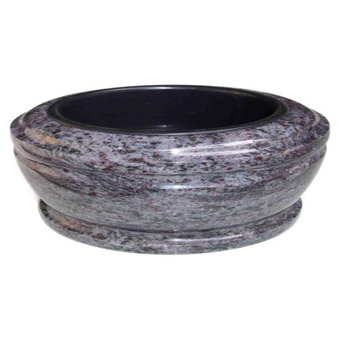 Granite grave bowl Exclusiv-grande 50 cm – granite selection white-beige-grey-brownish, reddish-grey, blue-grey-black-reddish-brown, black, polished &amp; dignified