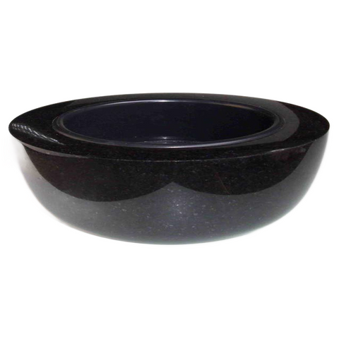 Granite grave bowl Modern-grande 50 cm – granite selection white-beige-grey-brownish, reddish-grey, blue-grey-black-reddish-brown, black, polished &amp; dignified
