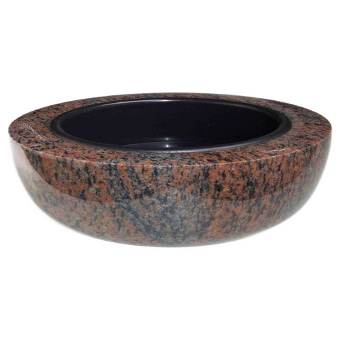Granite grave bowl Modern-grande 50 cm – granite selection white-beige-grey-brownish, reddish-grey, blue-grey-black-reddish-brown, black, polished &amp; dignified