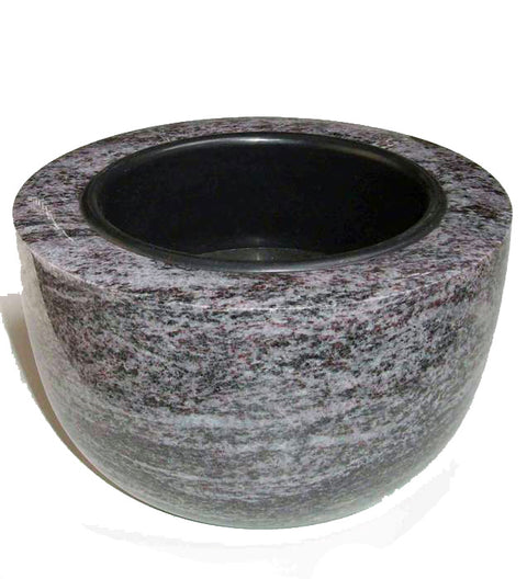 Grabschale Modern Grande aus Granit – 33cm Ø außen, 22 cm Ø innen, 15 cm hoch, poliert & würdevoll