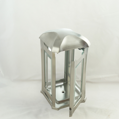 Venezia grave lamp made of stainless steel, silver-coloured, 13×13×24 cm