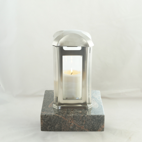 Grablampe Venezia aus Edelstahl mit Granitsockel - 13 Farben