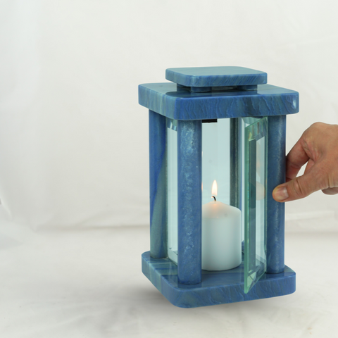 Grablampe Design-Modern Macaubas Granit – 25,5 cm, Handarbeit EU, wetterfest & massiv