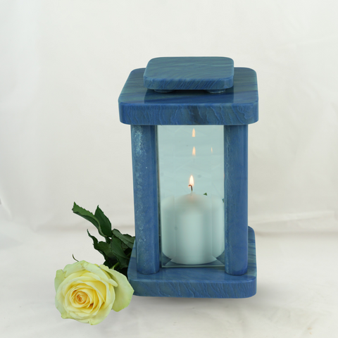 Grablampe Design-Modern Macaubas Granit – 25,5 cm, Handarbeit EU, wetterfest & massiv