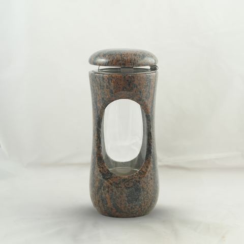 Grablampe aus Granit mit Sichtfenster – 11 Farbvarianten – 27 × 12,5 cm – modernes Grablicht
